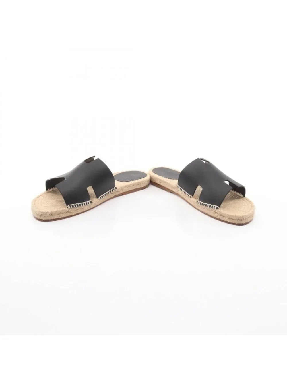 Hermes Sandals Antigua Leather Beige Black